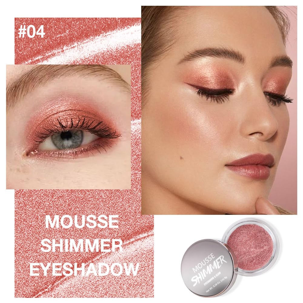 Cream Glitter Brownish Red Shimmer Metallic Eyeshadow Palette Makeup, Natural Single Mini Instant Holographic Eyeshadow For Older Women, Sombras Crema Para Ojos, Talc, Paraben & Cruelty Free
