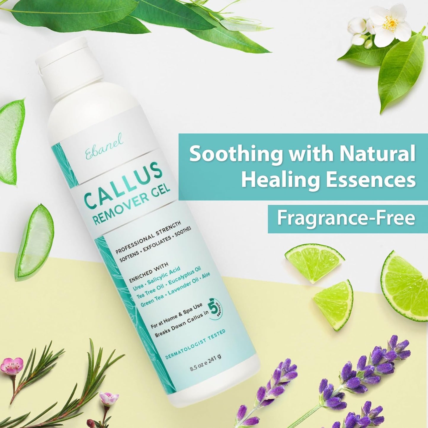 Ebanel Professional Callus Remover for Feet with 20% Urea, Epsom Salt, Salicylic Acid, Glycolic Acid, Heel Toe Foot Callus Remover Gel Peel Exfoliator Dead Skin Removal for Feet, Cracked Heel Repair