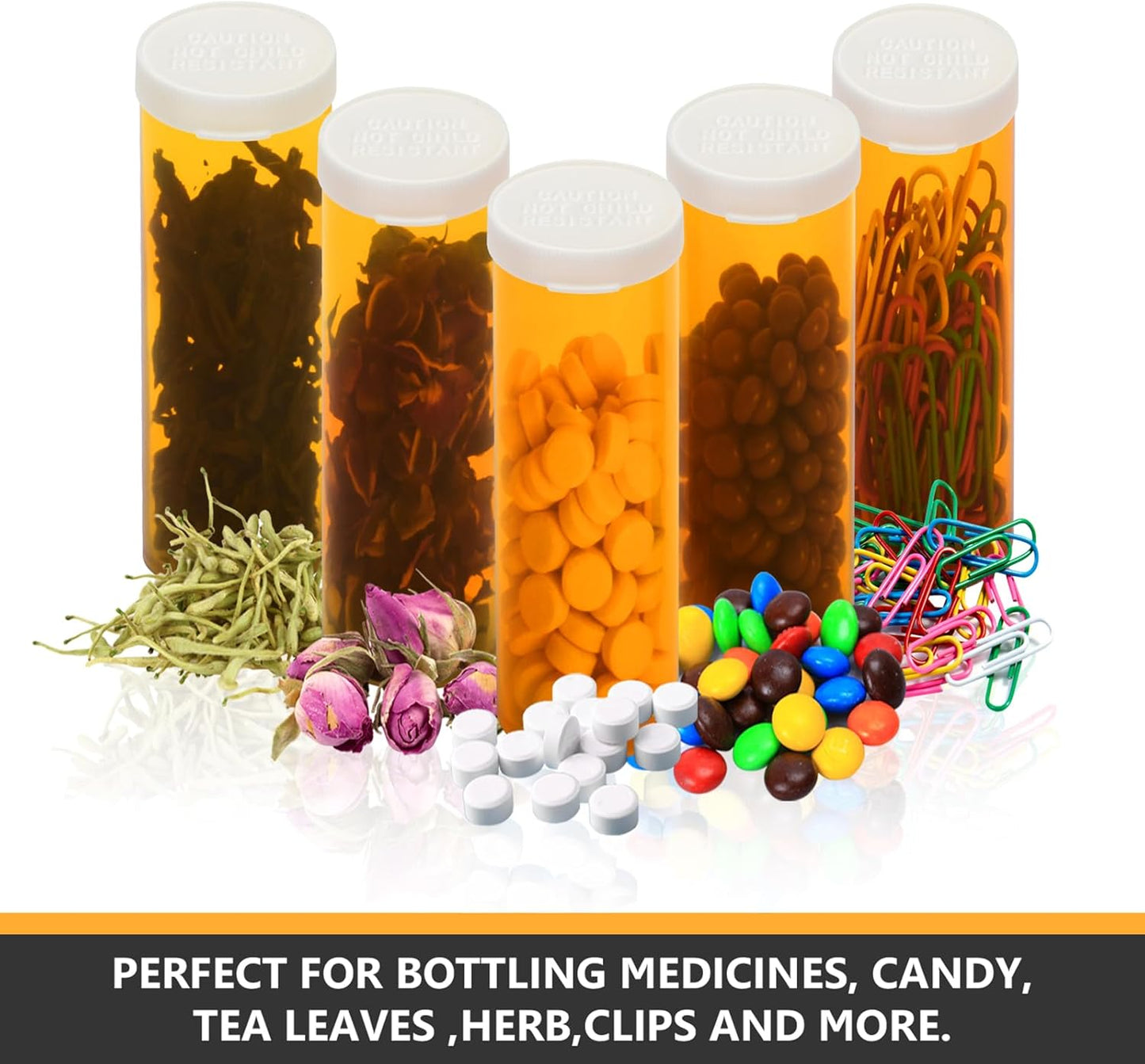 Empty Plastic Pill Bottles with Easy Open Caps (Not Child Resistant), Prescription Medication Vials, Clear Containers Pill Cases Dispenser Organizers (12pcs) (60 Dram)