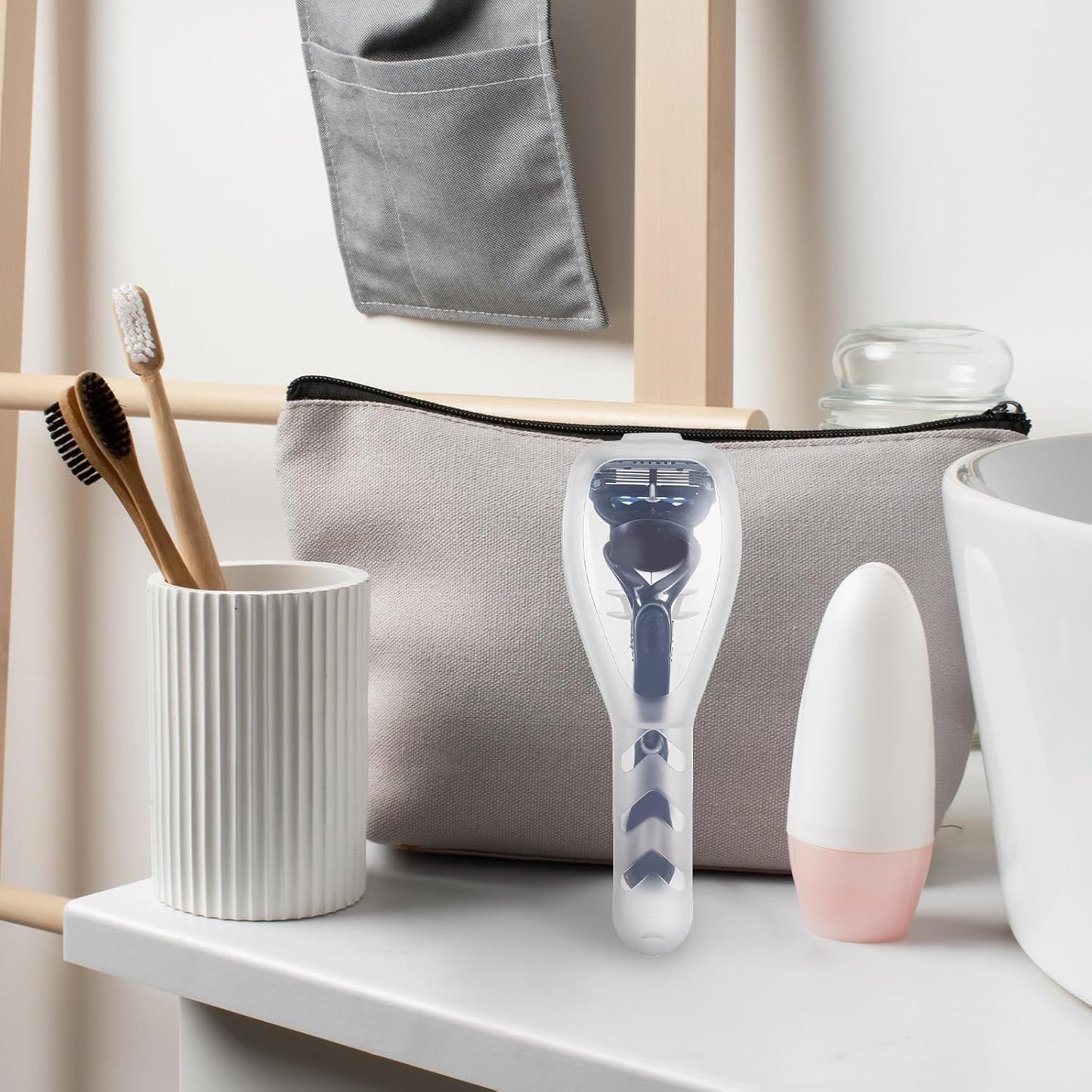 Clear Portable Travel Men Manual Razor Protector Transparent Plastic Box Cover Container Storage Universal Shaver Holder Protector Case Organizer Men's Shaver and Blade Refills Case Accessories