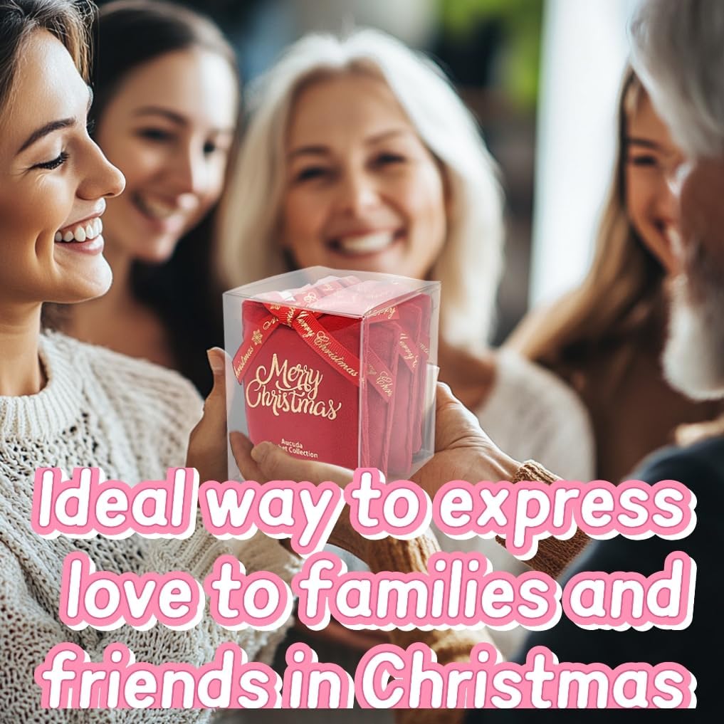 AUCUDA 4pcs Merry Christmas Sachet Bags Apple Cinnamon Scented for Drawers and Closets, Potpourri Packets for Women Outfit, Winter Red Fragrance Pillow for Bedroom Indoor, Fresheners for Wedding