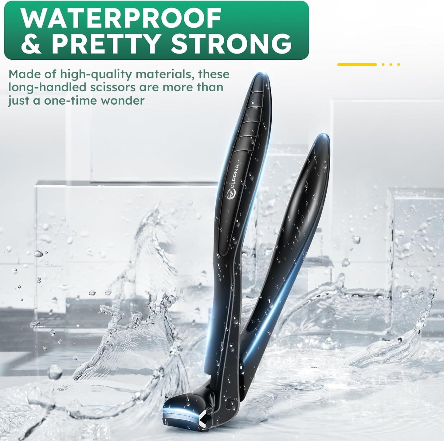 Toenail Clippers for Seniors, CLPPNA Upgraded Long Handle Angled Head Toenail Clippers for Thick Toenails and Fingernails, Wide Jaw Opening Toenail Clipper with Catcher for Men and Women - Black