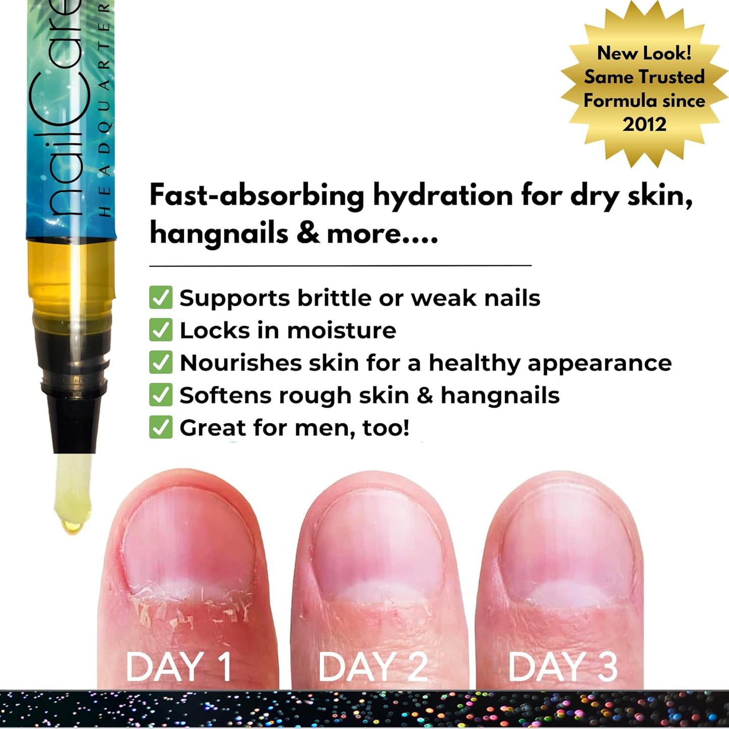Cuticle Oil Pen for Nails - Nail Strengthener & Growth Serum for Damaged Nails, Hangnails w/Jojoba cuticle oil—Butt Naked Fragrance