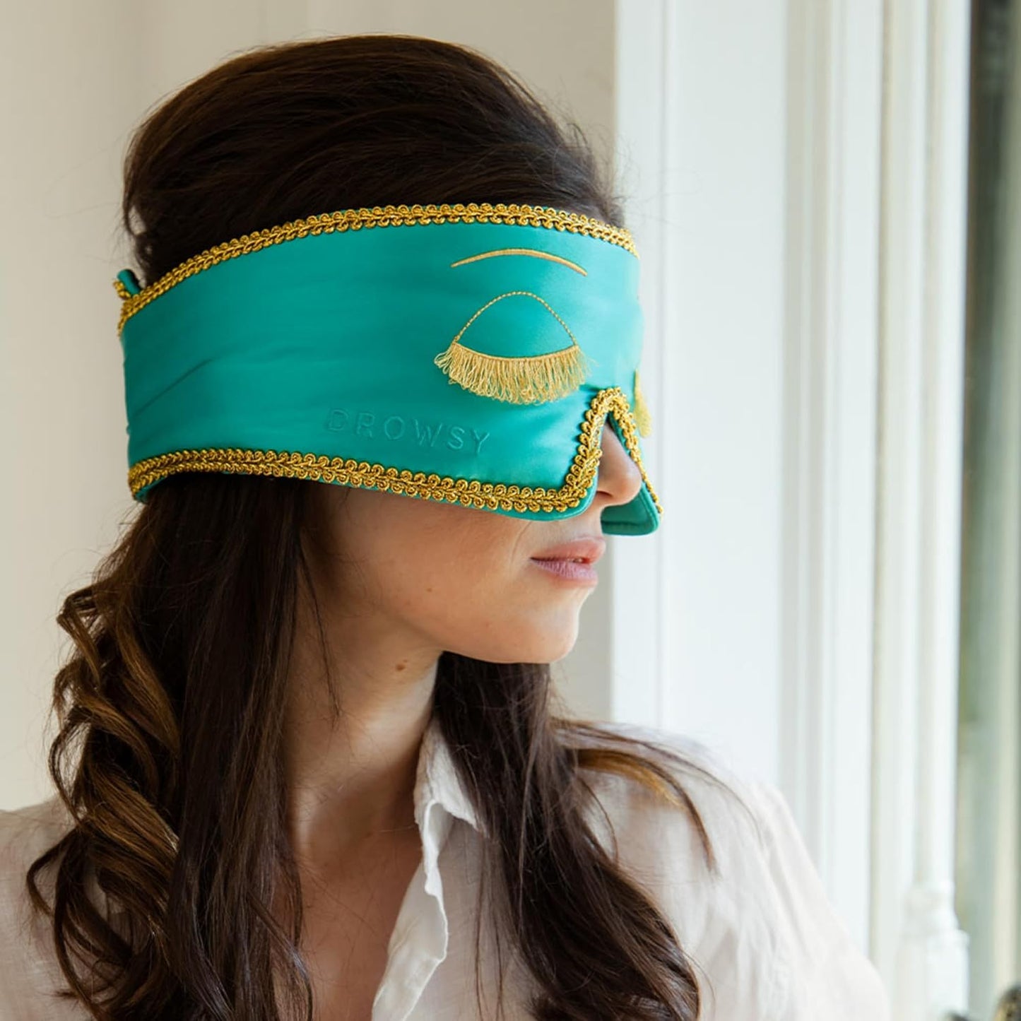 DROWSY Breakfast at Drowsy Silk Sleep Mask – 100% Pure Mulberry Silk, Total Blackout, Ultra-Soft & Skin Hydrating for Beauty Sleep, Fully Adjustable