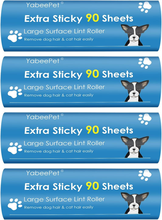 Extra Sticky Large Lint Roller Refills, 6.3'' Giant Lint Roller Refills for Pet Hair, Clothes&Furniture Cleaning, 360 Sheets in Total
