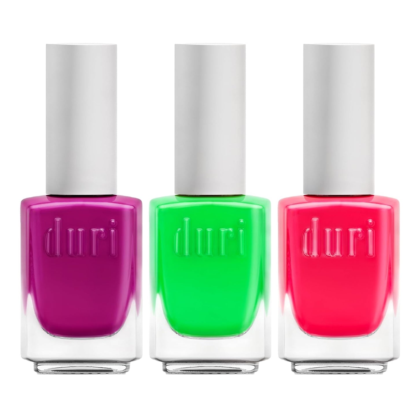 duri Trio Neon Nail Polish Set - GBD201 Neon Favorites, Matte Finish, Quick Drying, 0.45 Fl Oz each