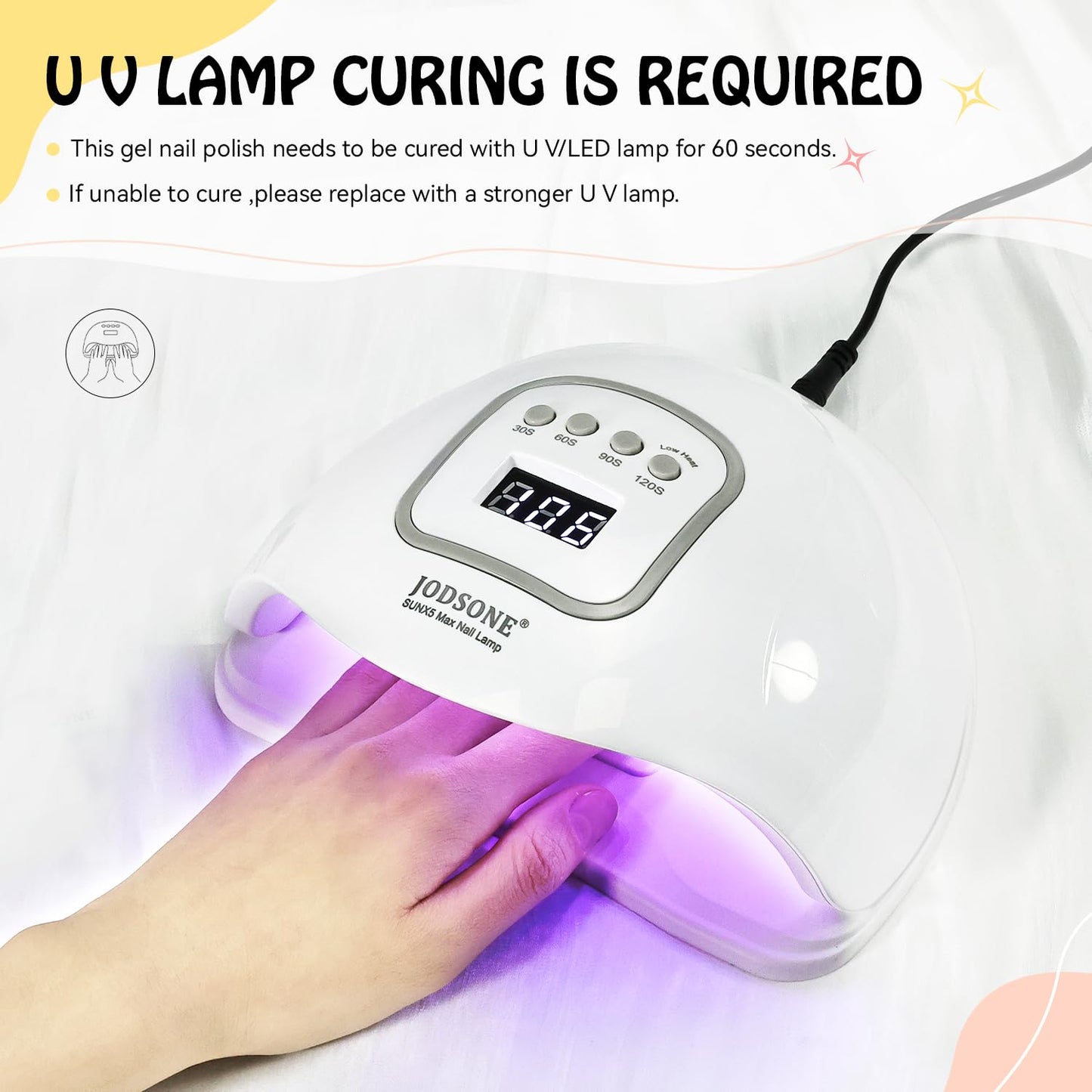 JODSONE 2Pcs 16.5ml Gel Top Coat No Wipe Clear Glossy Shine Finish Long Lasting No Soak Off Nail and Need U V Lamp Cured For Salon DIY Nail Art Design