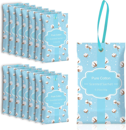 SCENTORINI Sachets for Drawers and Closets, Cotton Scented Bags for Long-Lasting, 14 Pack Home Fragrance Sachet for Closet, Drawer, Wardrobe