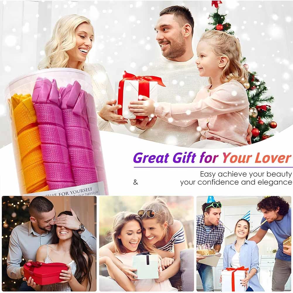 Heatless Hair Curling Set Magic No Heat Spiral Hair Curls Portable DIY Rollers Styling Kit Durable Beauty Makeup(10pcs*21.7in)