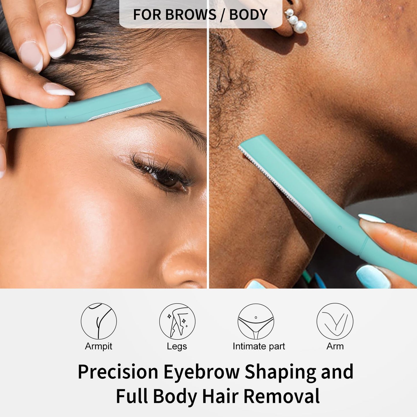 Face Razors for Women, Dermaplane Razor for Women Face, Eyebrow Razor, Dermaplaning Tool, Gentle Exfoliation Microblades for Sensitive Skin, Peach Fuzz Remover