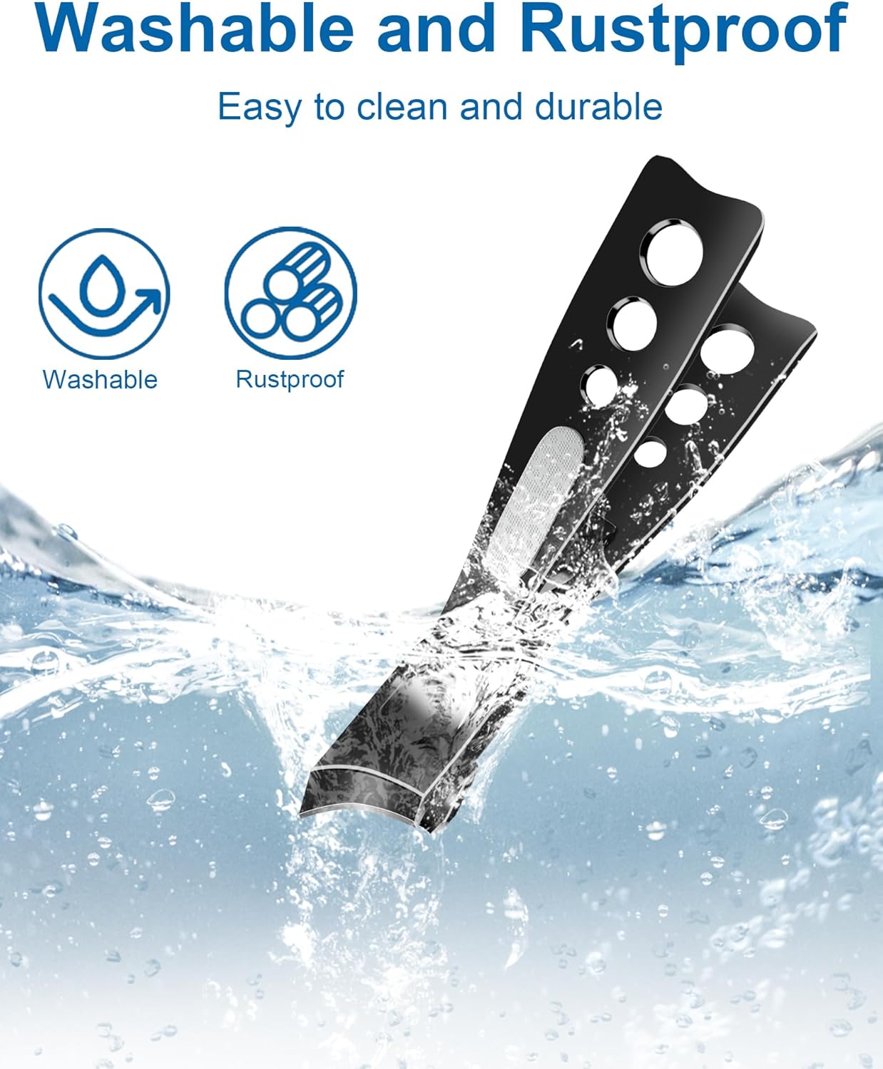 Toenail Clippers for Thick Nails & Ingrown Nails, Slanted Curved Nail Clipper with Catcher, Heavy Duty Large 20MM Wide Jaw Opening Toe Nail Clipper for Seniors, Men (Black)