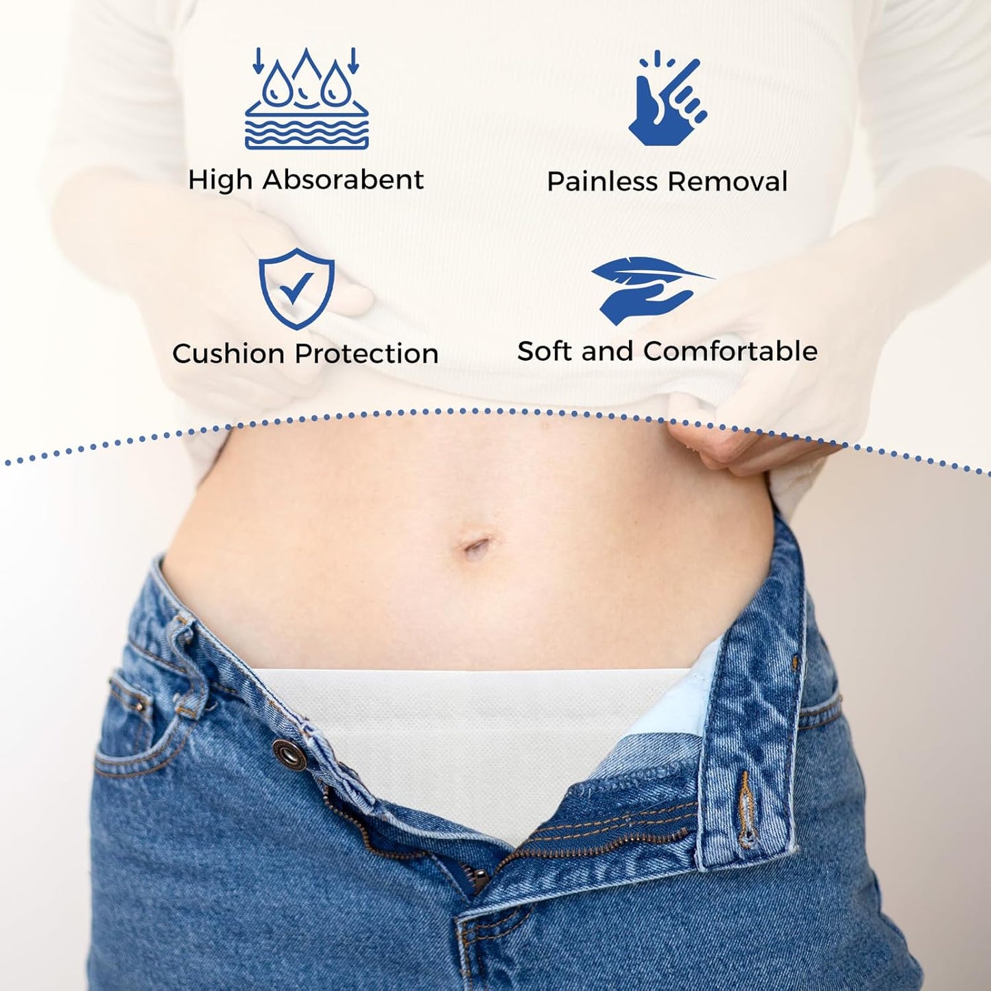 Island Dressing Bordered Gauze 4"x10", 50 Individually Packed Non-Stick Pad in Center with Adhesive Border,Soft Absorbent Medical Grade Dressing Gauze Pad for Wound Care and First Aid