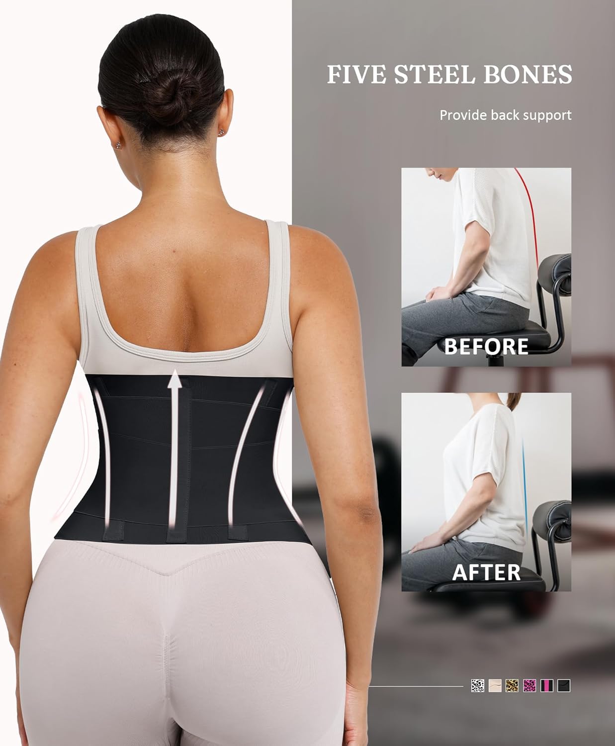 FeelinGirl Waist Trainer Long Torso Waist Cincher Trimmer Ab Belt Tummy Control Body Shaper Triple Wrap Women and Men