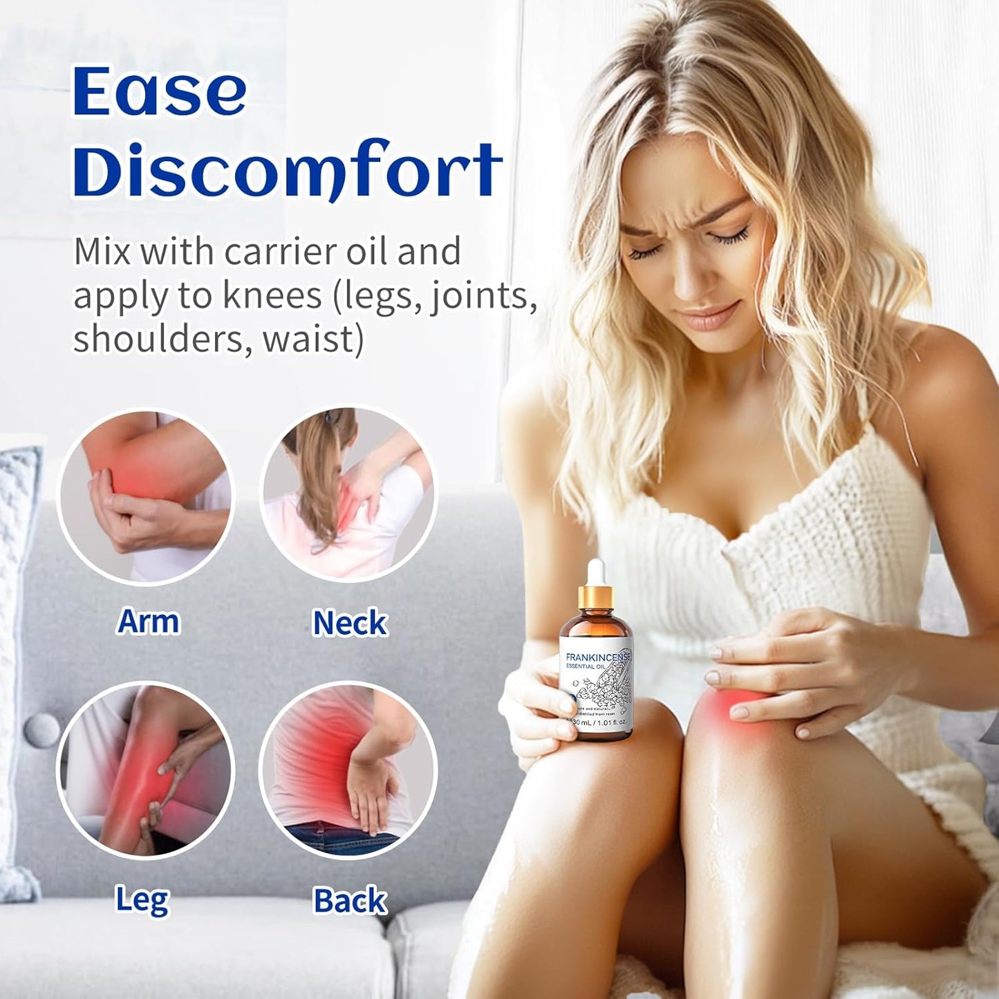 HIQILI 30ML Frankincense Essential Oil, Relaxing, Skin Care, Camp Atmosphere Creation, Can be Added to Body Lotions, Creams, Aromatherapy Use - 1 Fl Oz