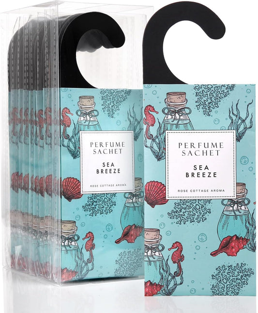Large 12 Packs Sea Breeze Hanging Closet Deodorizer Air Freshener Long Lasting Scented Sachets Smell Goods for House