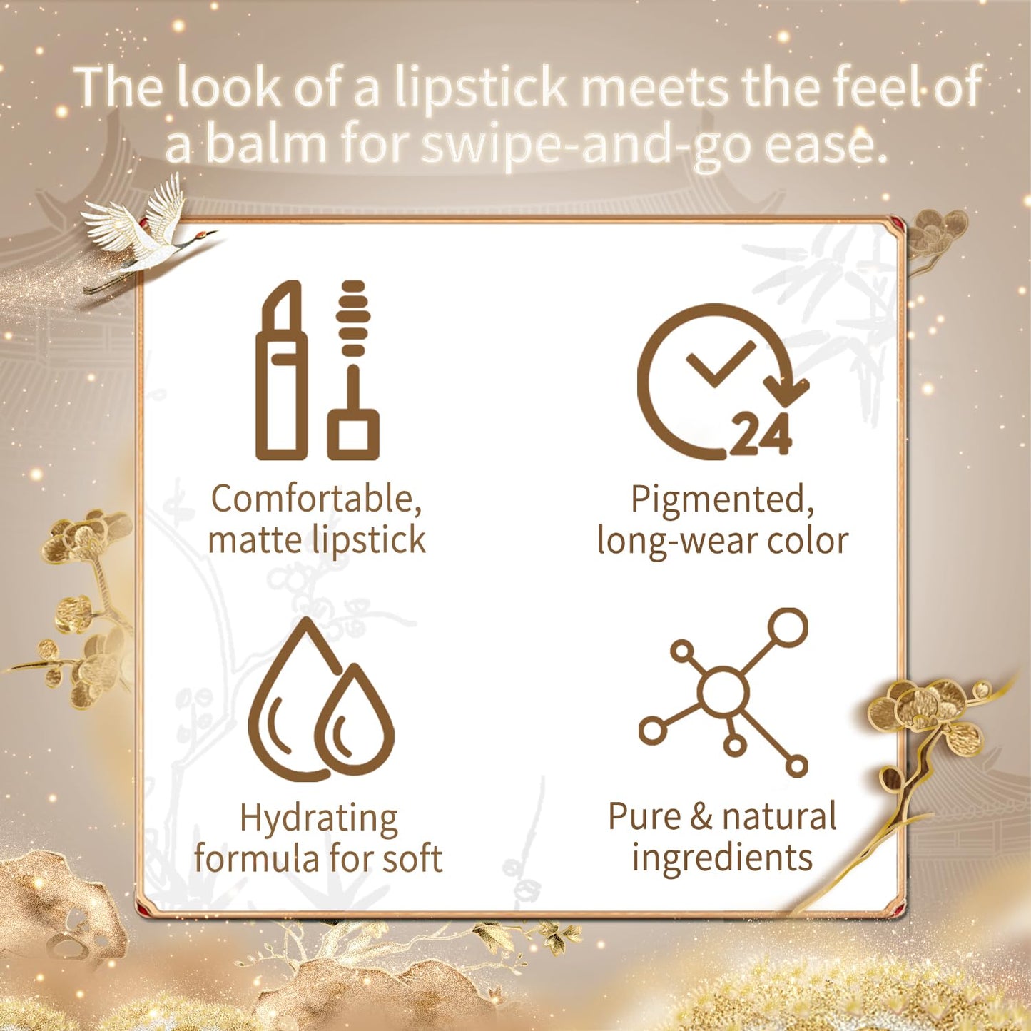 Catkin Moist Lipstick Hydrating High Impact Color Infused with Vitamin E and Avocado Oil Smooth Soft Texture Long Lasting Glow + Matte Finish 2pcs Set 04