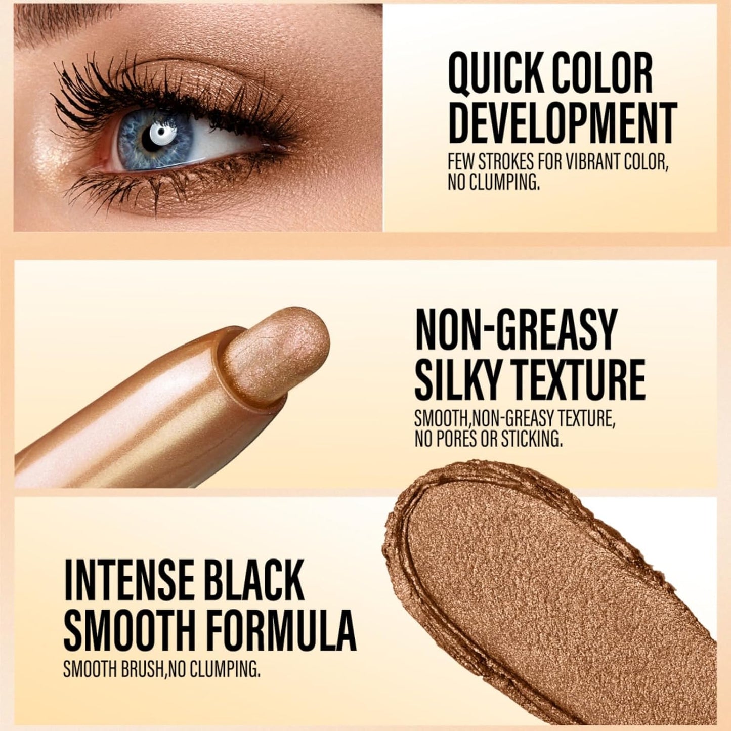 Jolilab Eyeshadow Stick, 2 Colors Matte Professional Bright-Colored Contouring and Highlight Stick, Cream Waterproof Long Lasting High Pigmented Eye Shadow.