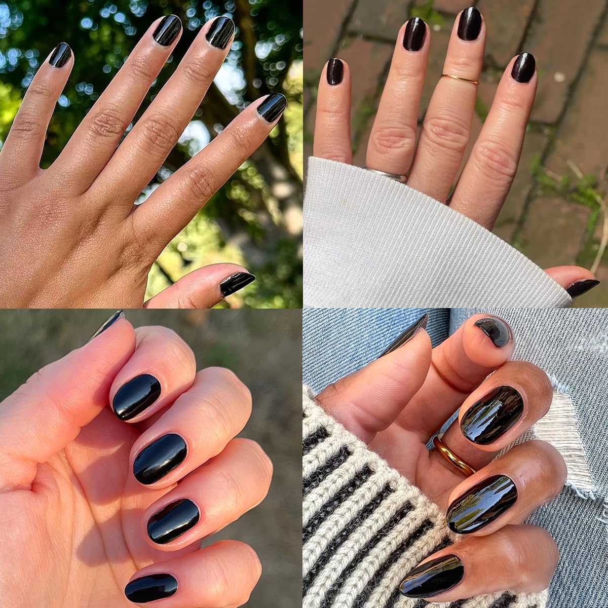 Olive & June Quick Dry Nail Polish | Instant, Fast-Drying, Smudgeproof Color | 15-free, Vegan, Cruelty-Free Formula | Lasts up to 5 Days | Salon-Quality Manicure Pedicure at Home | Cateye Inky Black