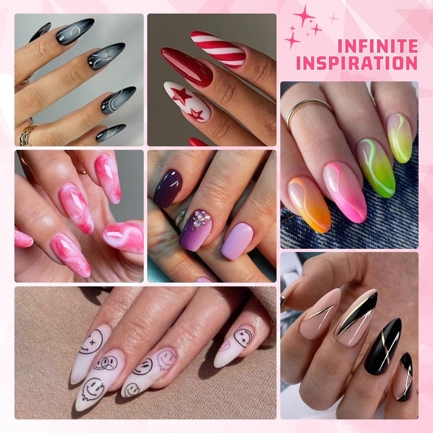 Sponge Pat Paint Nail Gel, Ombre Nails Gradient Gel Nail Blush Blooming Aura Nails Drawing Stripper Floral Painting DIY Nail Art, No Wipe, UV/LED Curing (16 Colors M)