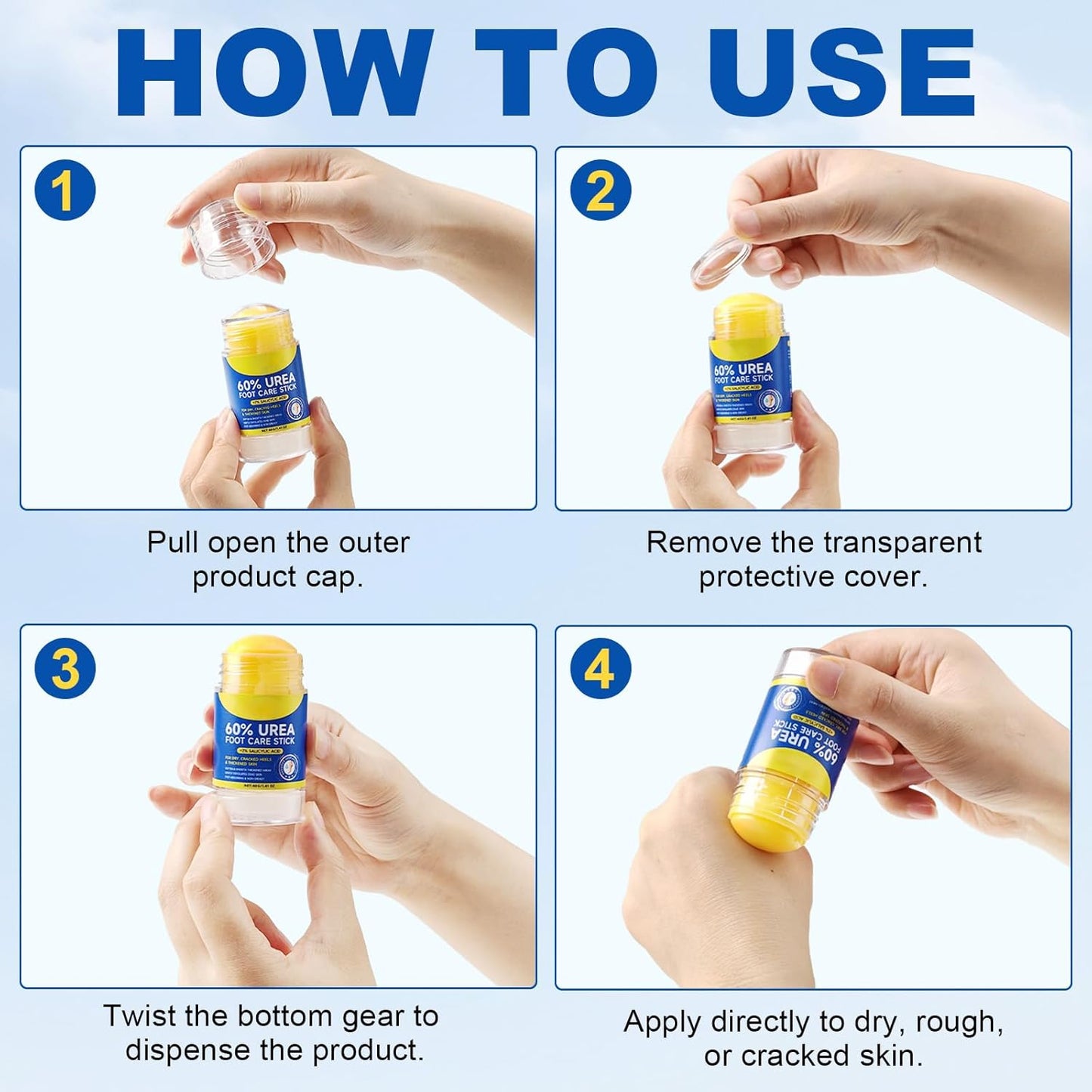 FANSHI Urea Cream 60% Urea Cream 60% Foot Care Stick Deeply Moisturising and Fast Absorbing Gentle Exfoliation for Dry, Cracked Heels & Thickened Skin