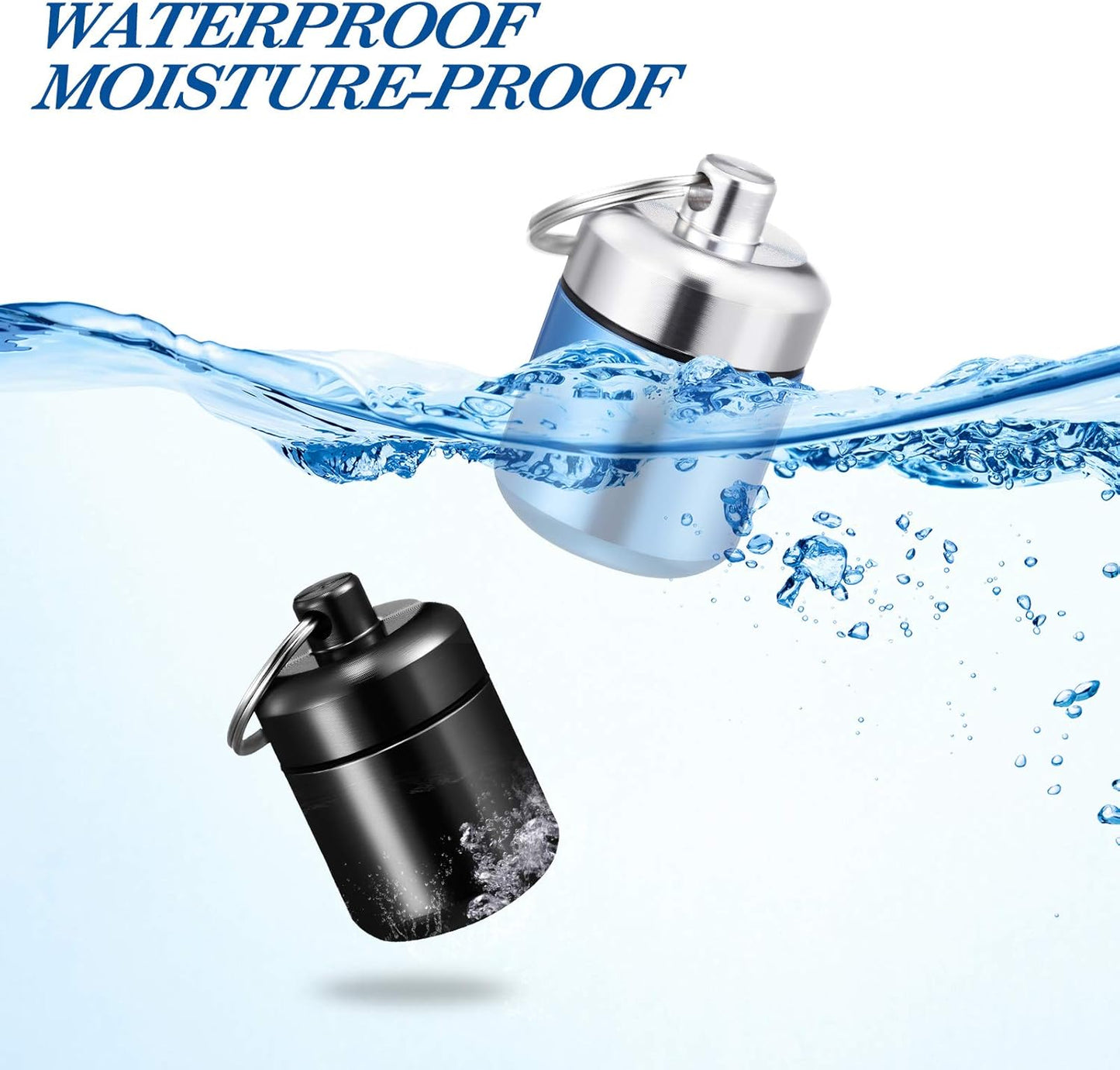 4 Pieces Pill Keychain Holder Waterproof Aluminum Pill Keychain Container Aluminum Case Box for Purse for Travel, Foam Storage Case, Multicolor