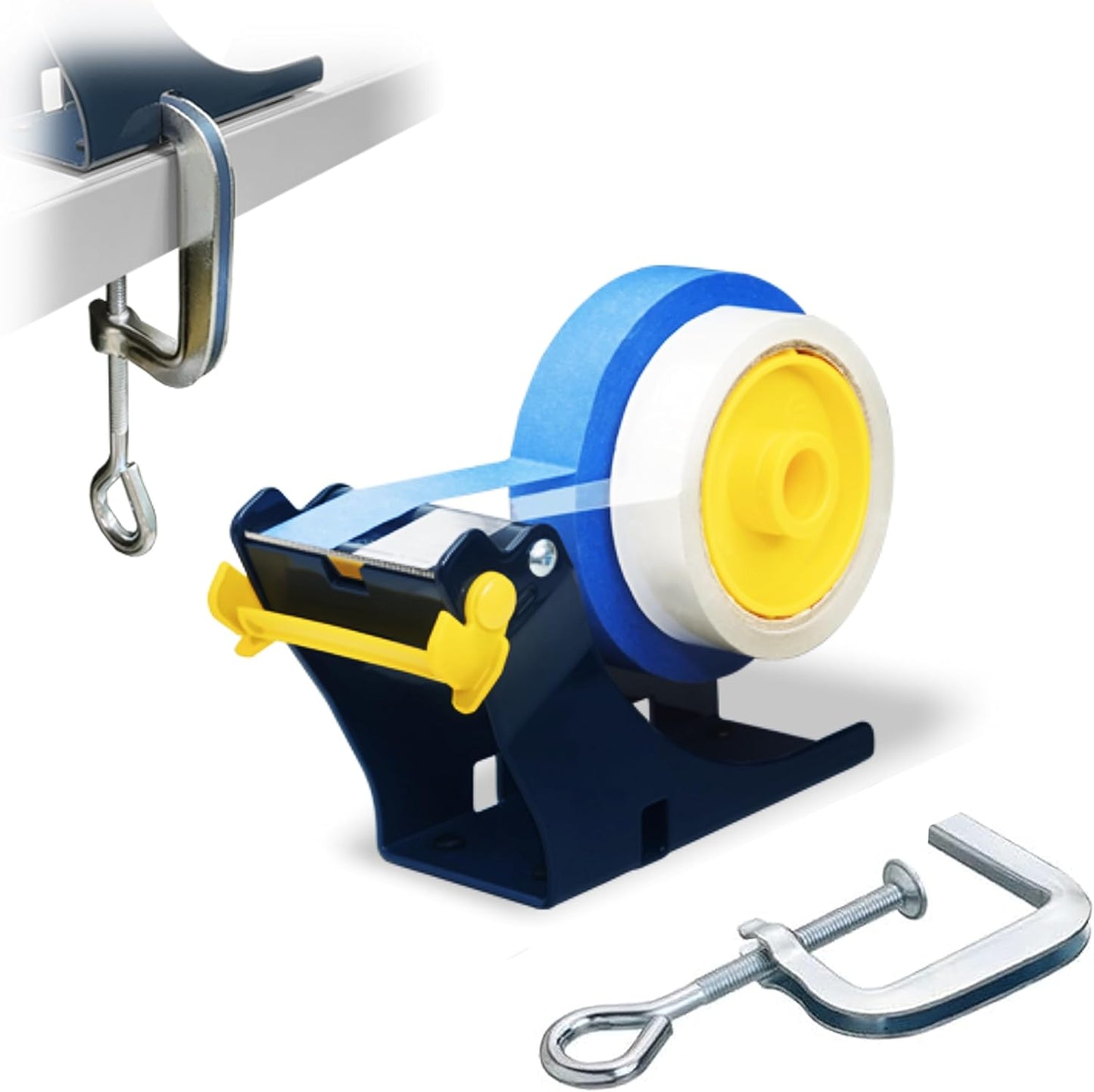 Excell ET-12281 Multi Roll Tape Dispenser Holder with Cutter: Durable Metal Construction, Cutting Angle Range, Anti-Rust Blade. Adjustable Tension for Perfect Tape Application. (2 Inch)