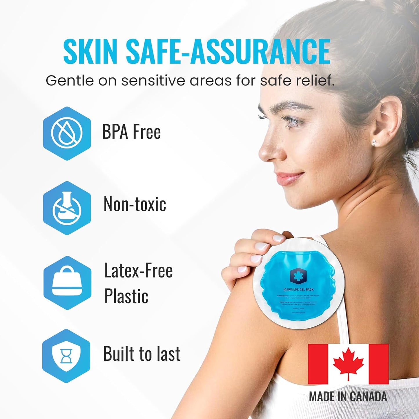 ICEWRAPS Reusable Hot & Cold Gel Packs - 50 Pieces with Cloth Backing (50 Pack)