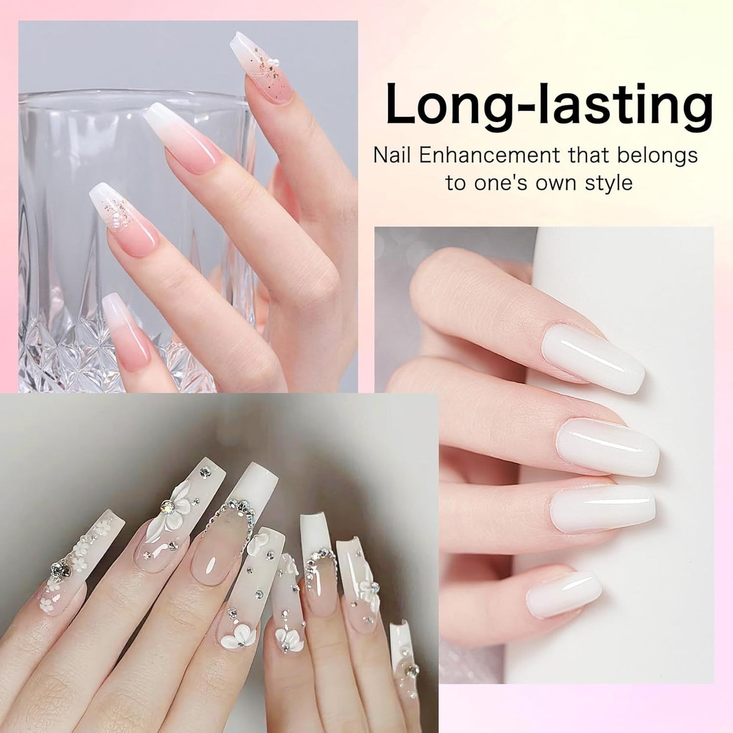 Acrylic Powder for Nail 56g: 2oz Lucent White Acrylic Powder Large Capacity Professional for 3D Art Carving French Extension - DIY Nail Carving Long-Lasting No Needed Lamp