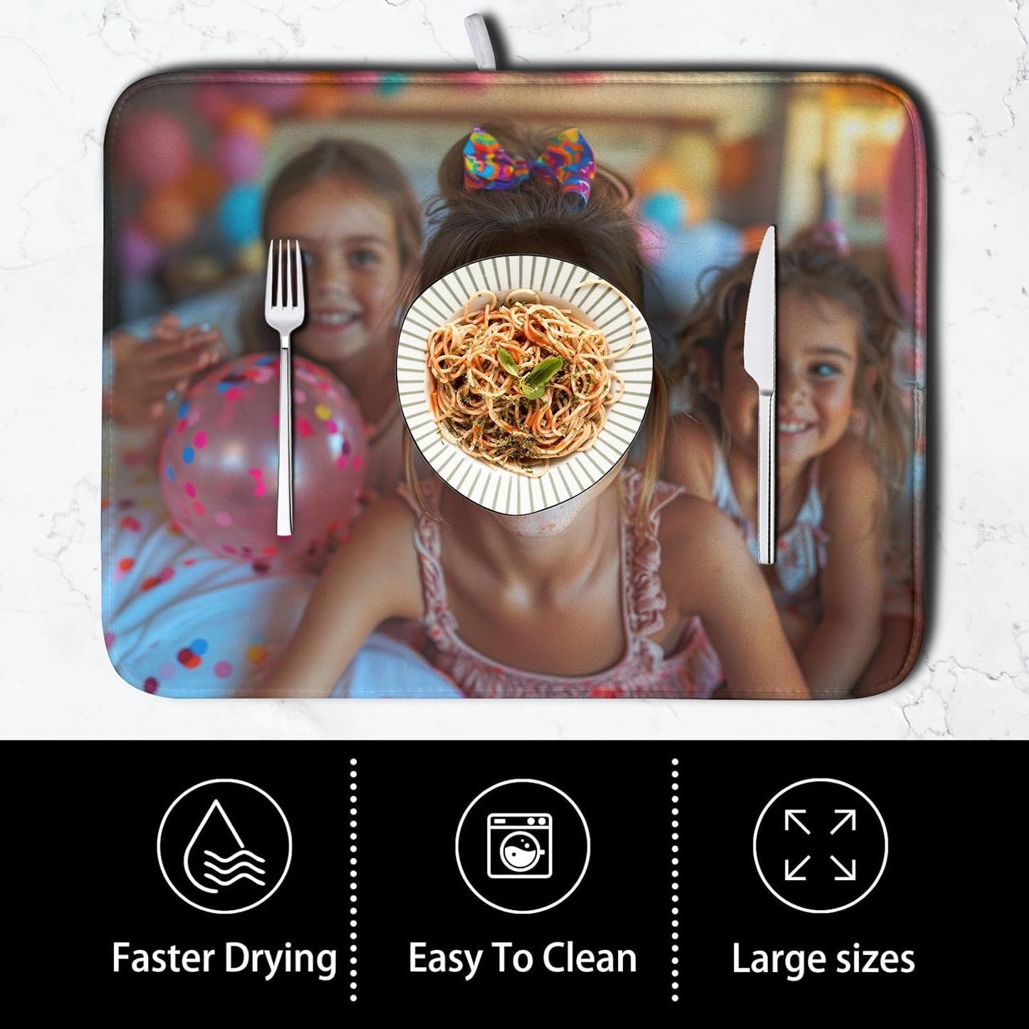 Customized Microfiber Fabric Dish Drying Mat for Kitchen Counter 16x18 Inch,Custom Any Photo or Text Drying Mat Personalized Dish Drainer Mat Super Absorbent Dish Rack Pad for Coffee Bar Sinks