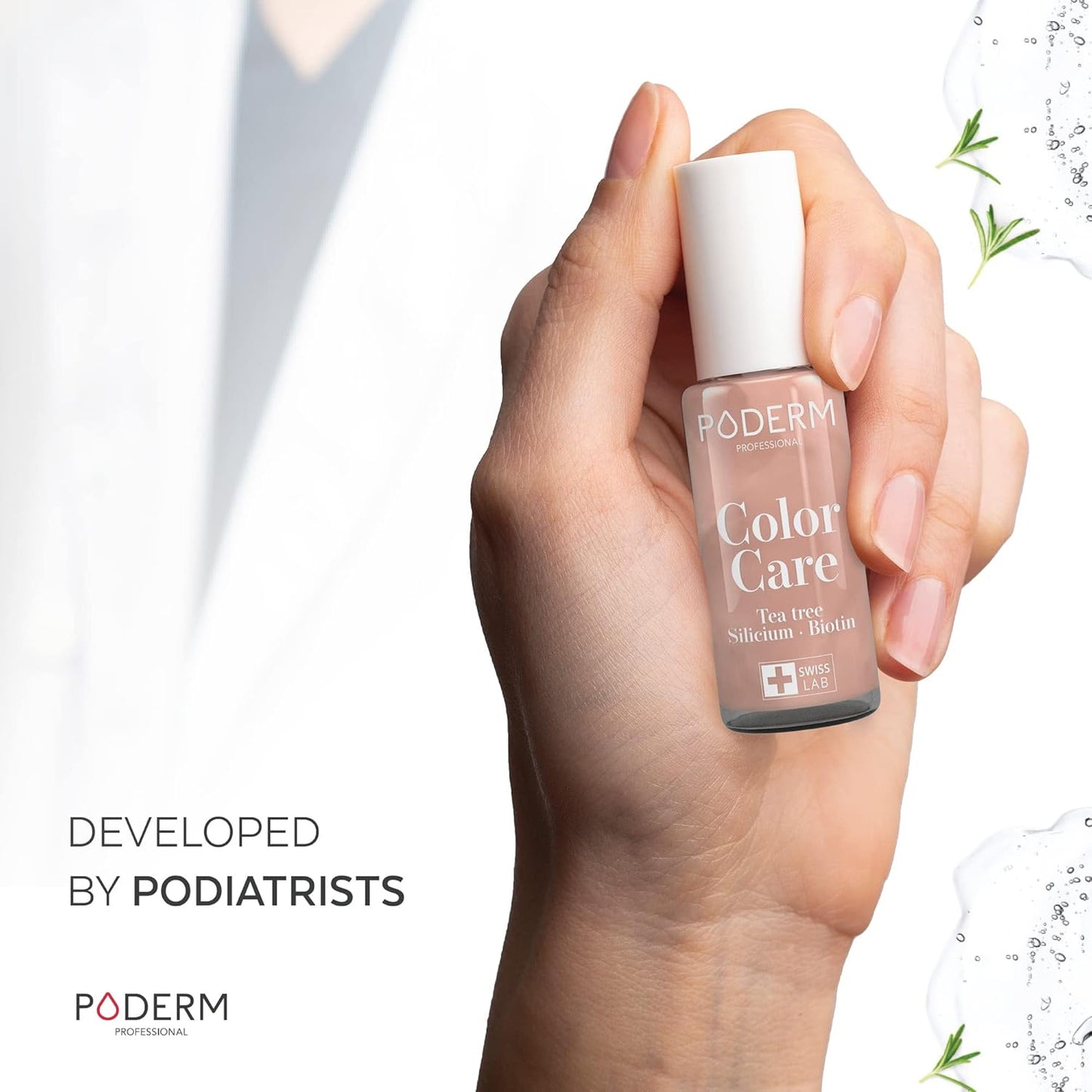 PODERM - Nail Polish – Enriched with Tea Tree – Improves nail appearance – Ingredients Natural/Vegan - foot/hand - Swiss Made (Brilliant Gold)