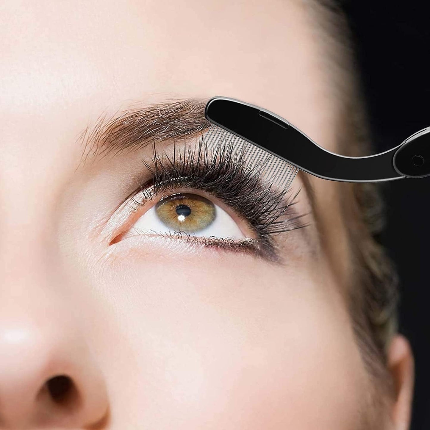 Docolor Foldable Eyelash Comb Separator Folding Lash Comb Eyebrow Mascara Applicator Eyelash Definer Arc Designed Cosmetic Brushes Tool