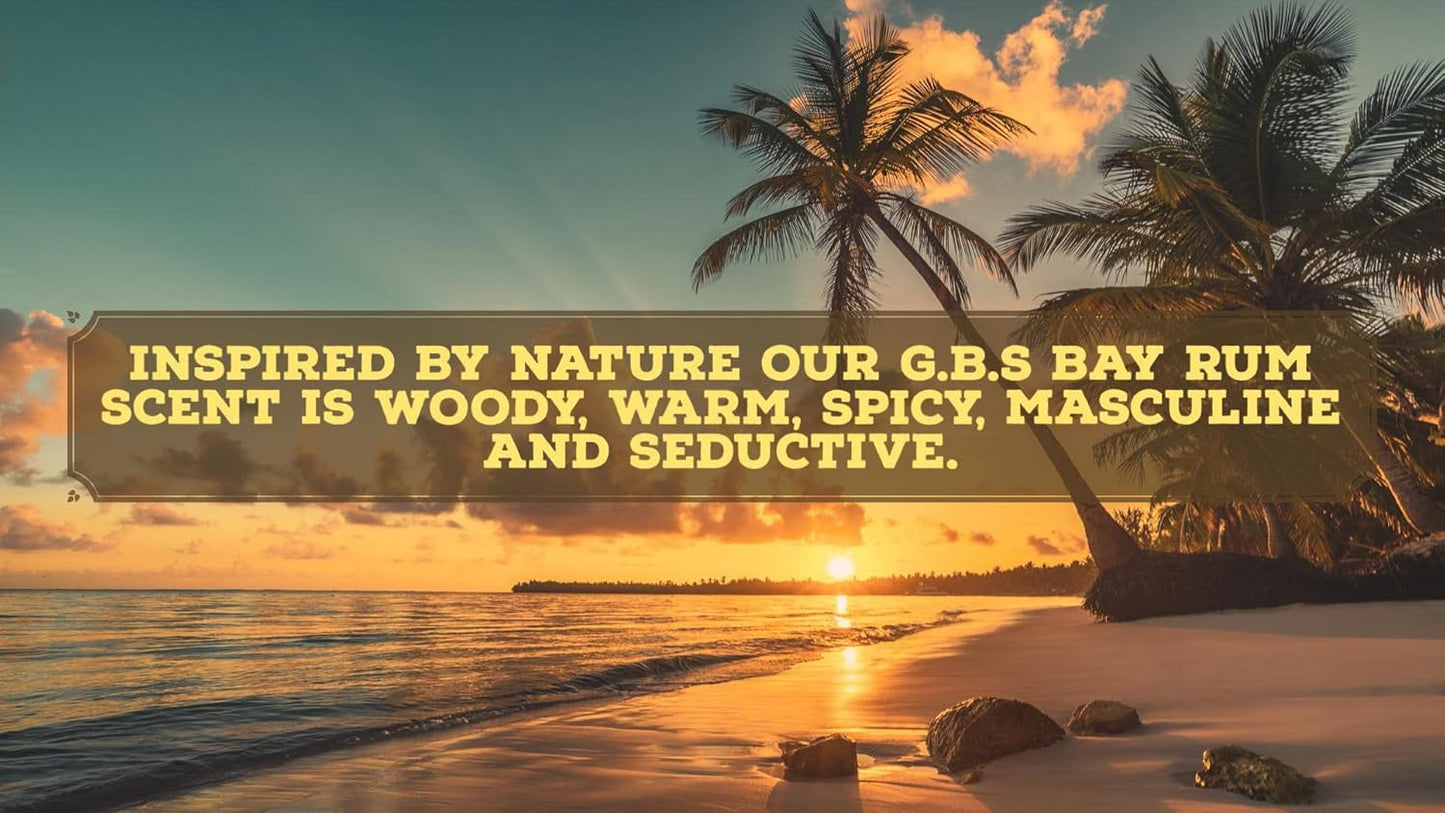 G.B.S 97% All Natural Shave Soap Set for Men, Cedar & Pine, Sandalwood, Bay Rum, Pack of 3