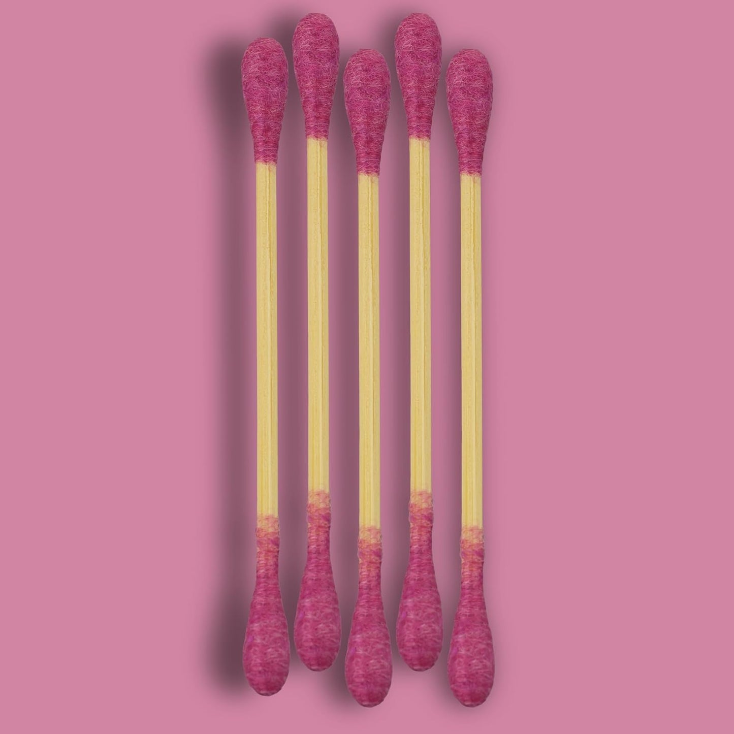 RS ESSENTIAL'S BY LV: Aesthetic Cotton Swabs Sticks Ear Swabs Bamboo swabs 200 Count Cotton Buds In 5 Colorful Colors (Hot Pink)