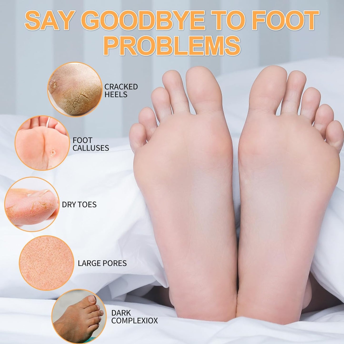 Pedicure Kit Foot Soak Set: Bubble Salt, Sugar Scrub, Massage Mask, Massage Lotion in a Box, 4 Step Foot Spa Kit for Dry Feet,Tired Feet（3 Set Tropical Fruit)