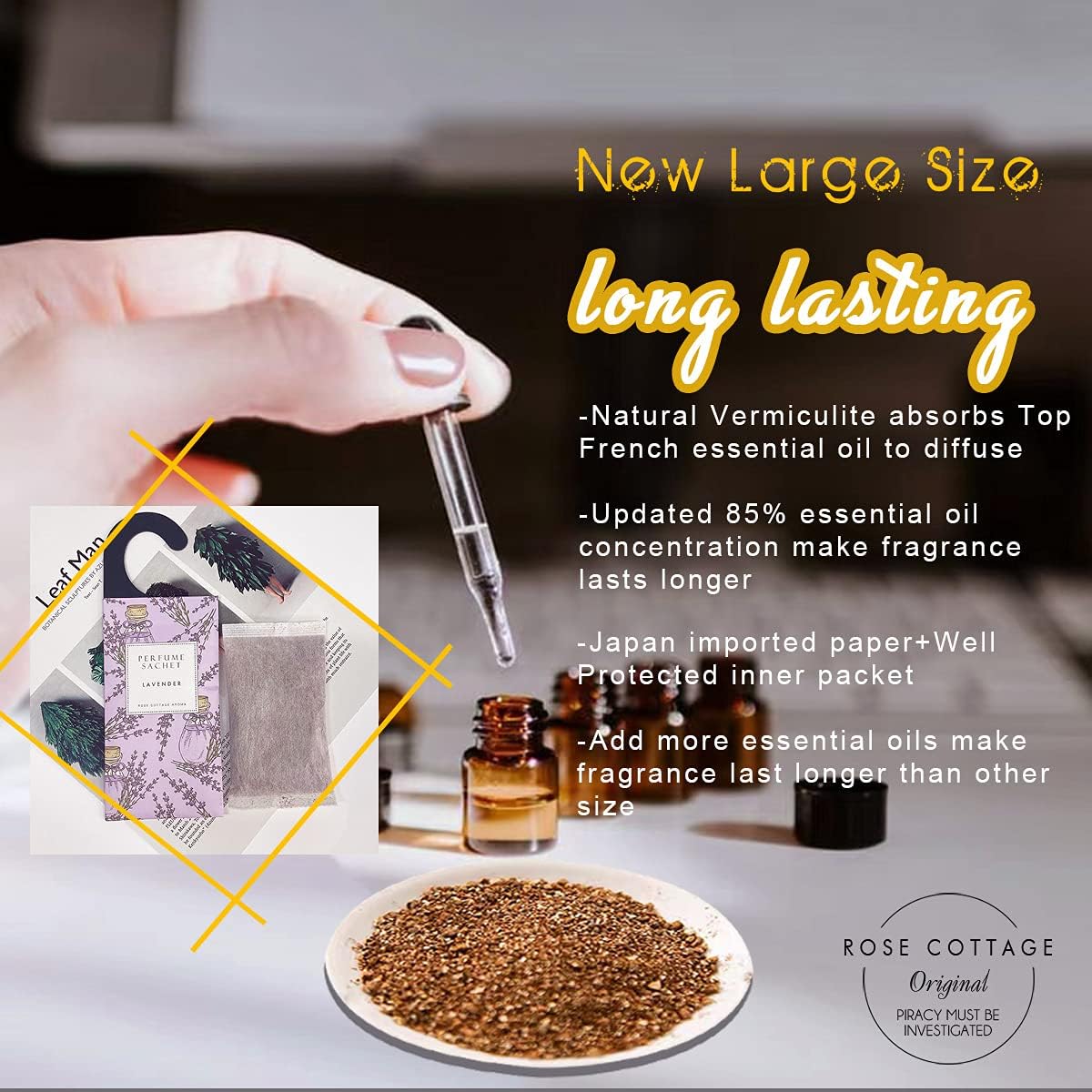 Large 12 Packs White Cotton Hanging Closet Deodorizer Air Freshener Long Lasting Scented Sachets Smell Goods for House