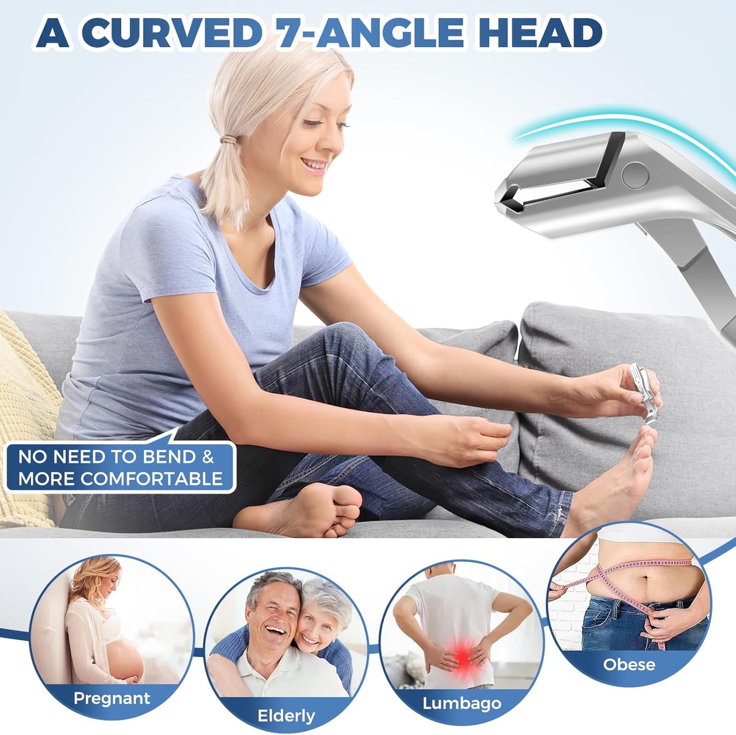 Toenail Clippers for Seniors Thick Toenails, Upgrade Angled Nail Clipper for Seniors, Toe Nail Clippers for Men with Wide Jaw Opening, Sharp Heavy Duty Fingernail Clipper Cutter with Catcher