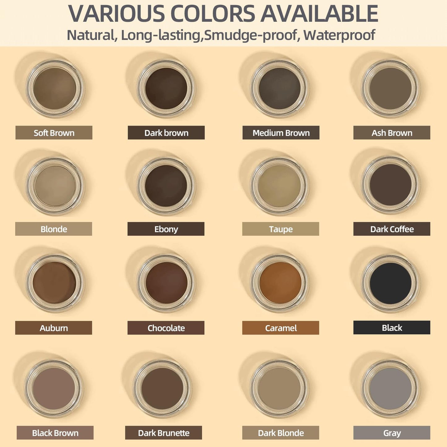 Eyebrow Pomade - Waterproof Brow Pomade for Long-lasting Results,Smudge Proof and Sweat Resistant Formula,Natural Eyebrow Makeup for All Skin Types and Tones - Blonde