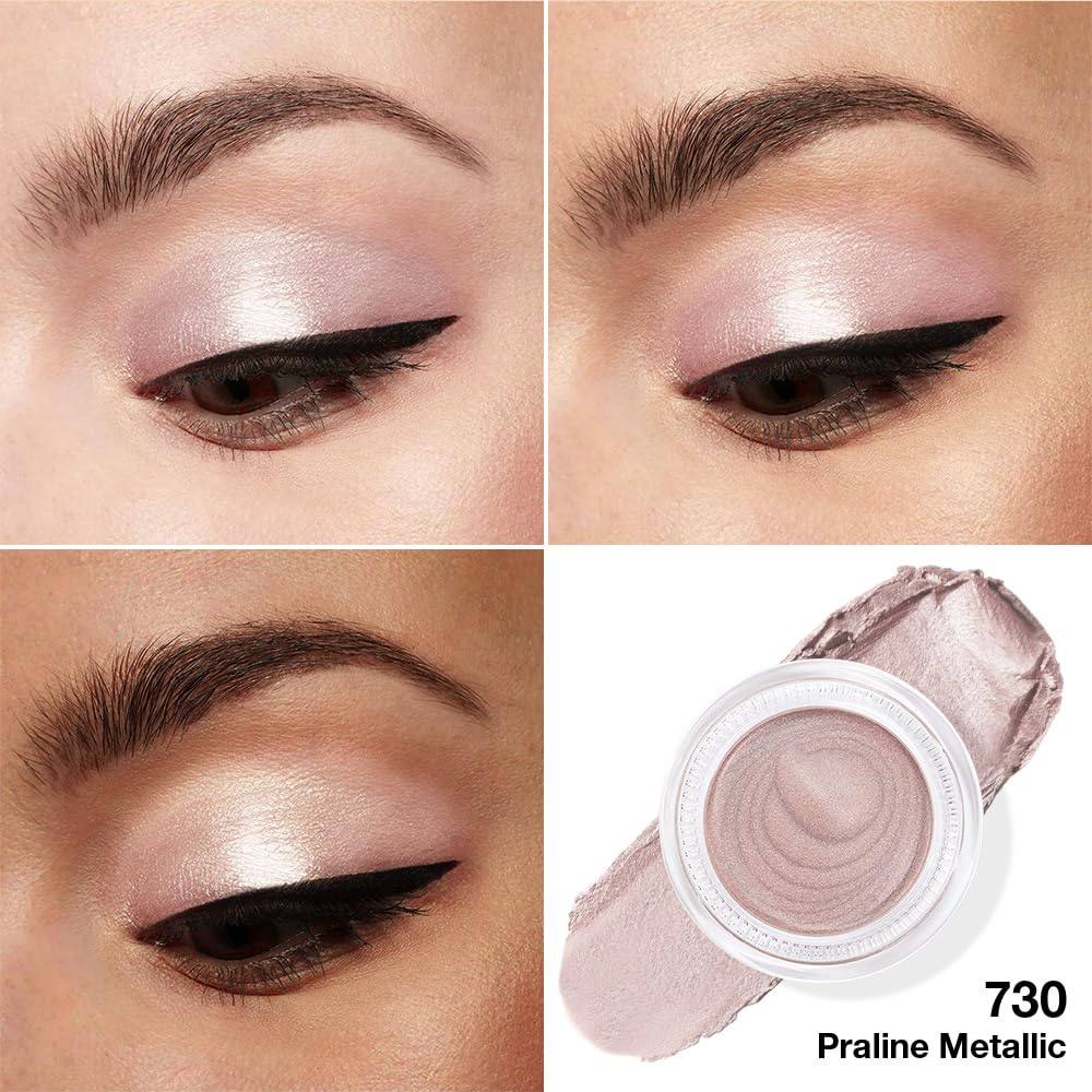 Cream Glitter Light Champagne Shimmer Metallic Eyeshadow Palette Makeup, Mini Instant Holographic Eyeshadow For Women, Sombras Crema Para Ojos, Talc, Paraben & Cruelty Free, 730