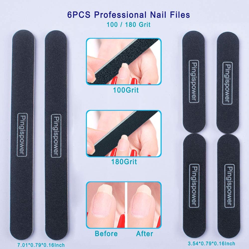 Nail Files and Buffers, 20PCS Professional Emery Boards Nail File and Buffer Block for Natural Nails, Reusable & Washable 100/180 & 600/3000 Grit for Women, Travel Home and Salon