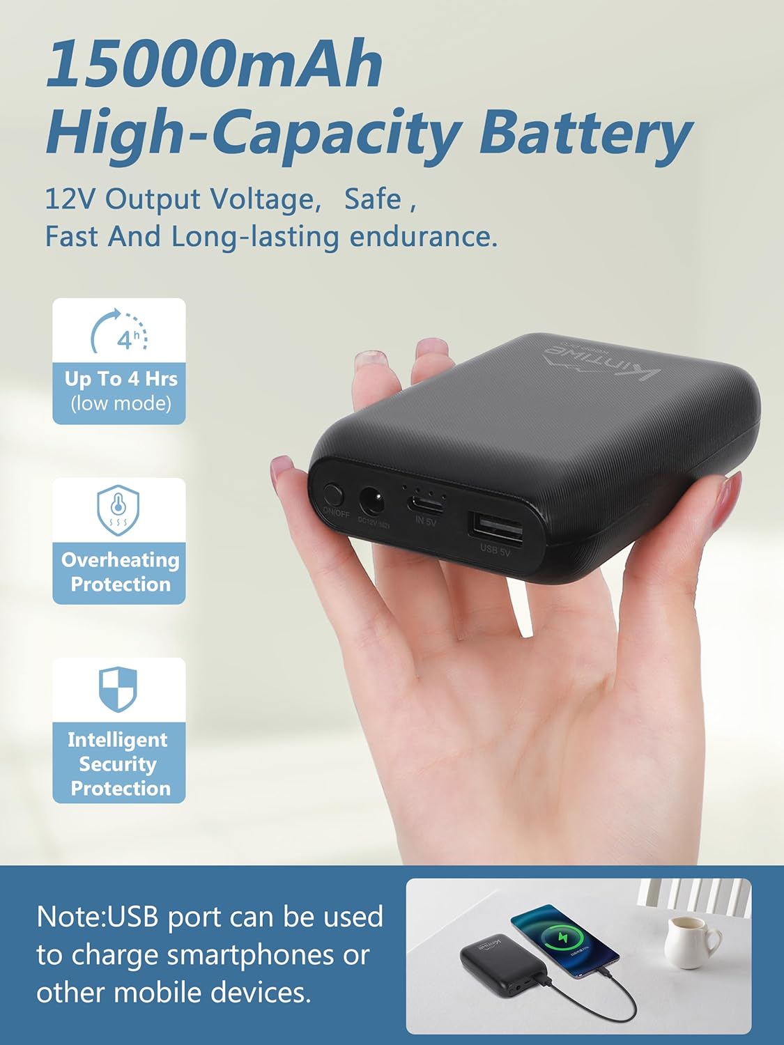 Heating Pad for Neck and Shoulders and Back with Battery,12V Portable Cordless Heated Pad with Vibration Massager and 3 Heating Modes,Weighted Electric Heat Pad,Max 158℉,16.9'' x 23.6''