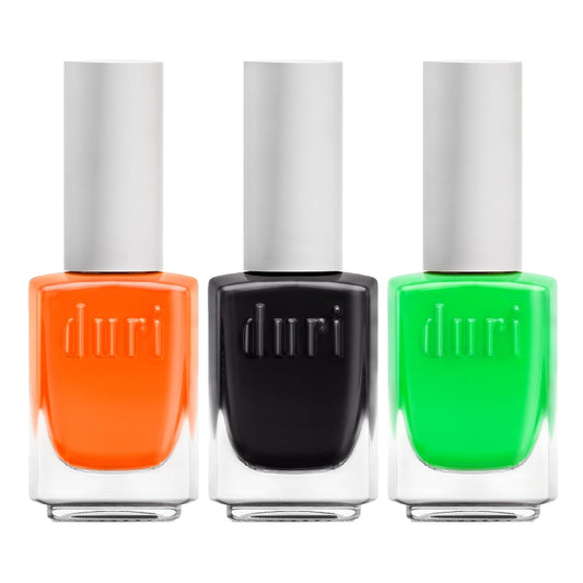 duri Trio Neon Nail Polish Set - Trick-Or-Treat Yo'Self, Matte Finish, Quick Drying, 0.45 Fl Oz each