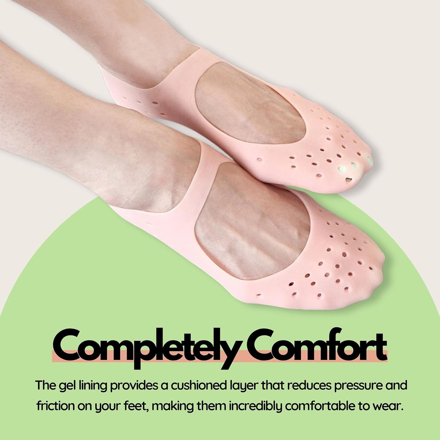 Moisturizing Gel Socks - Hydrating Spa Treatment for Soft, Smooth Feet, Ideal for Dry, Cracked Heels and Rough Skin (Medium, 2 Pairs)