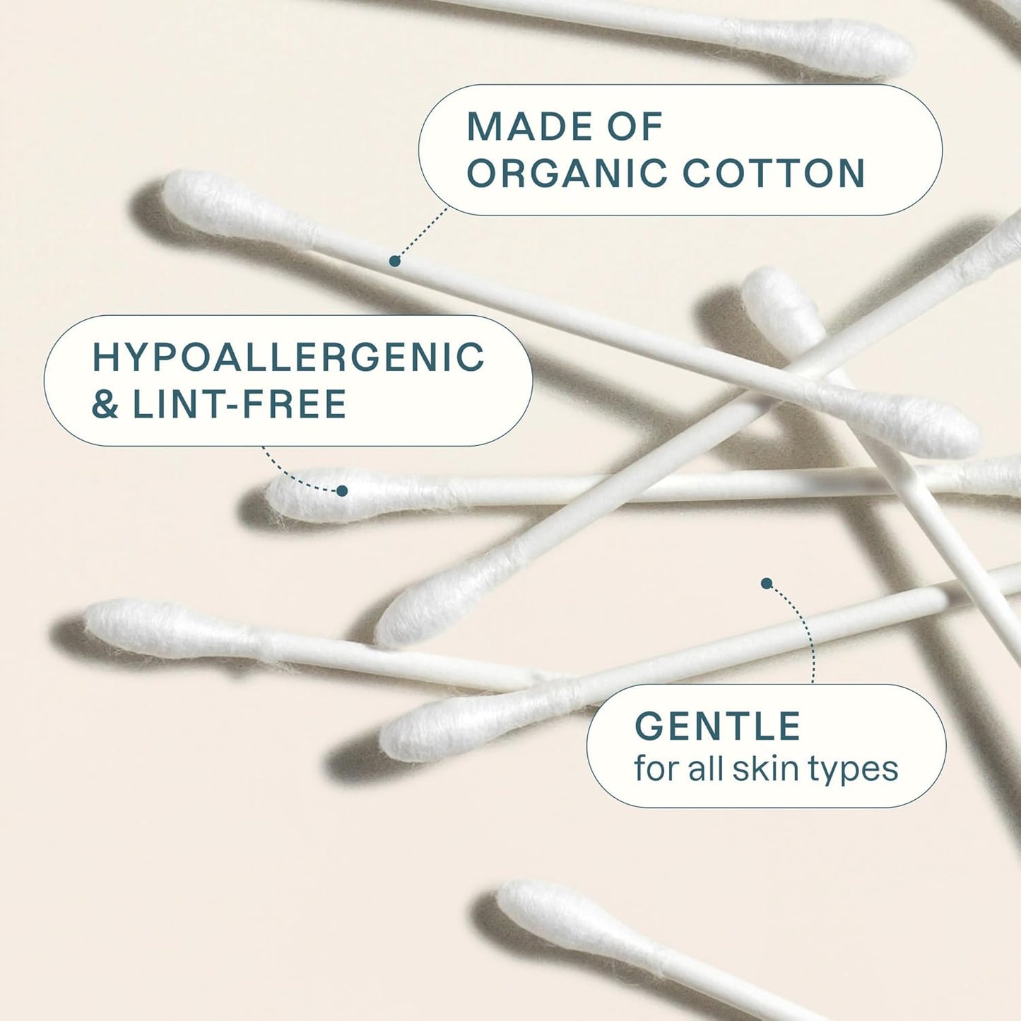 Cliganic Organic Cotton Swabs, 400 Count - 100% Pure Natural Cotton, Chlorine-Free Hypoallergenic, Soft, Gentle & Absorbent Paper Buds
