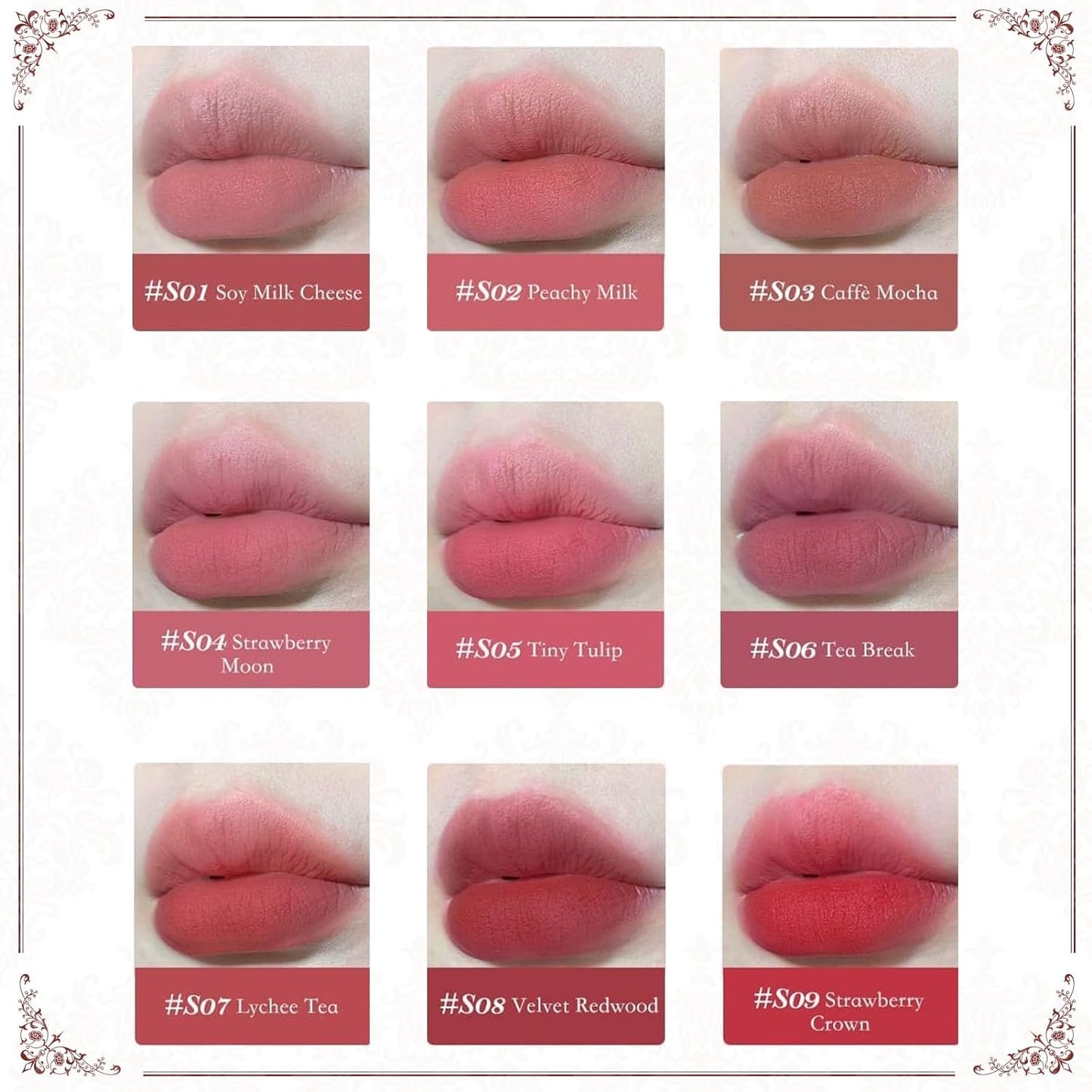 Flower Knows Strawberry Rococo Cloud Lip Cream,Velvety Matte Liquid Lipstick,Nude Lipstick,Long Lasting Lip Stain,Kiss-proof Blurred Lipstick for Girls&Women,0.12 Fl Oz(S01 Soy Milk Cheese)