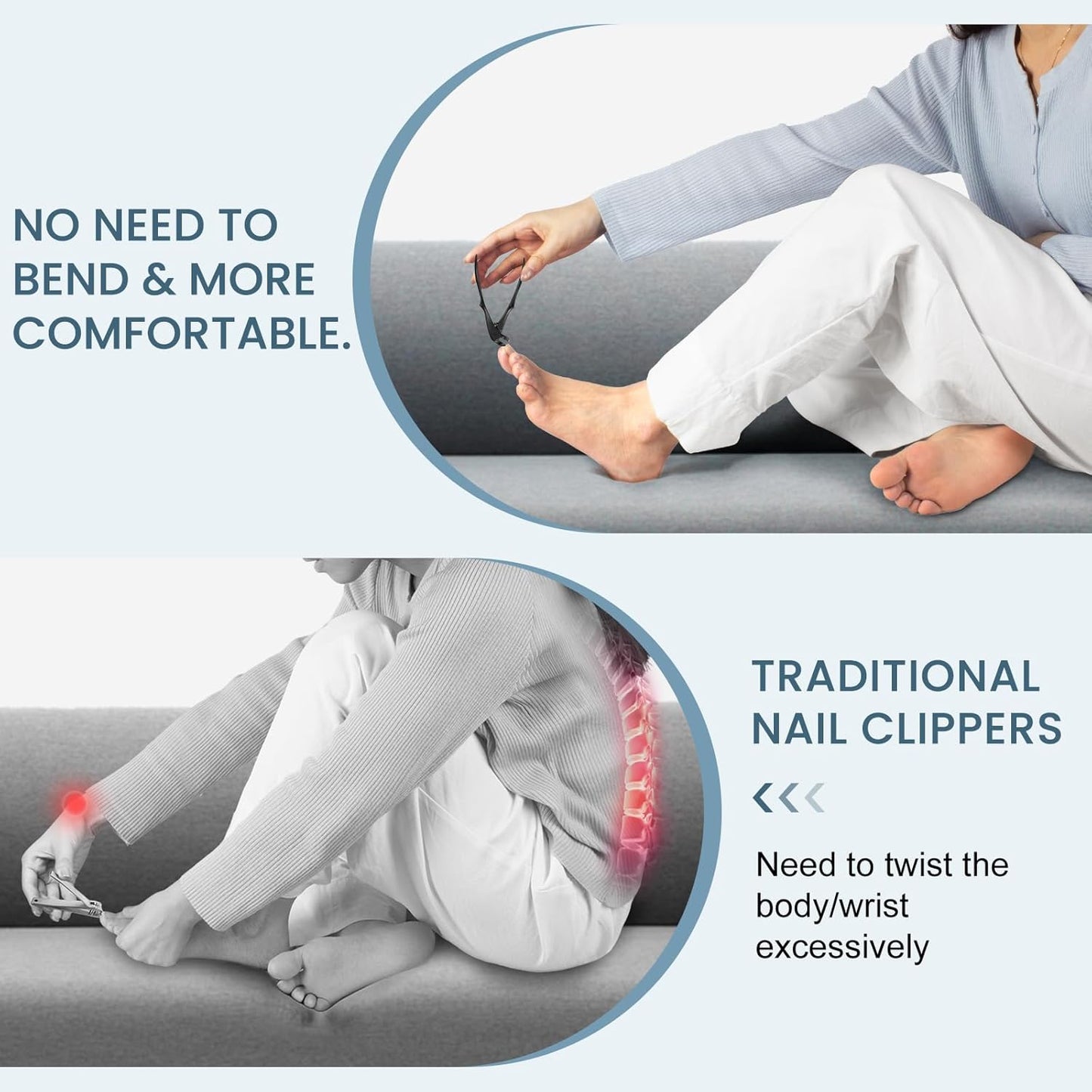 2025 Long Handle Toenail Clippers for Seniors, Angled Head Very Sharp Nail Clippers with Wide Opening for Men Wome, Toenail Clipper with Catcher for Thick Toenails and Fingernails