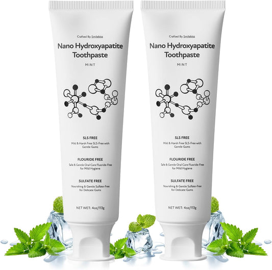 Fluoride Free Toothpaste with Nano Hydroxyapatite – Dentist Recommended for Remineralizing & Sensitive Teeth Relief – Mild Mint Natural Toothpaste for Adults & Kids, 8oz