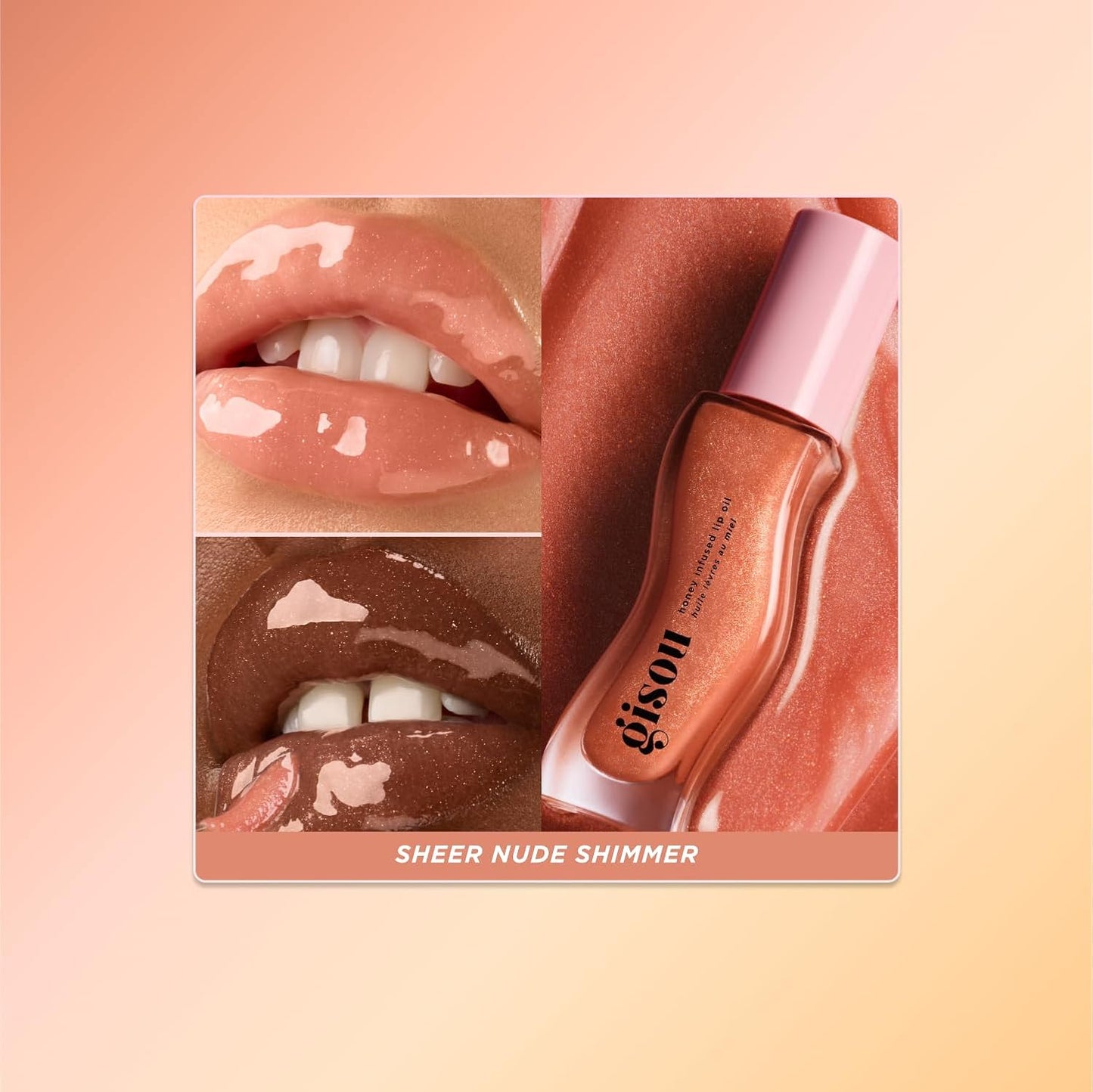 Gisou Honey Infused Lip Oil 8ml - High-Shine Hydration, Mirsalehi Honey and Jojoba Oil, Non-Sticky Finish, Juicy Shades & Scents for All Lip Types (Glazed Plum)