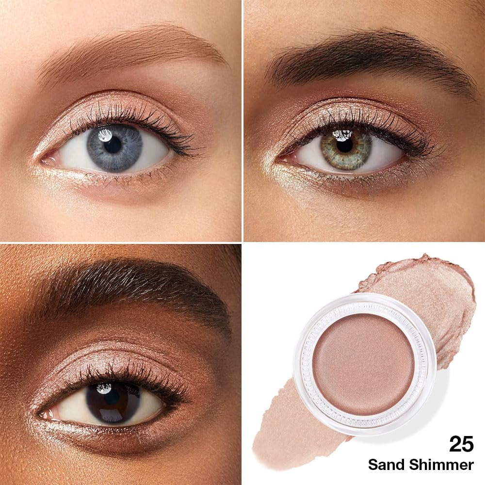 Kaely Single Cream Eyeshadow Pot, Sand Shimmer Eye Shadow for Older Women High Pigmented Waterproof, Natural Eyeshadow Palette Makeup Brightener, sombras en crema para ojos, Blendable, 25