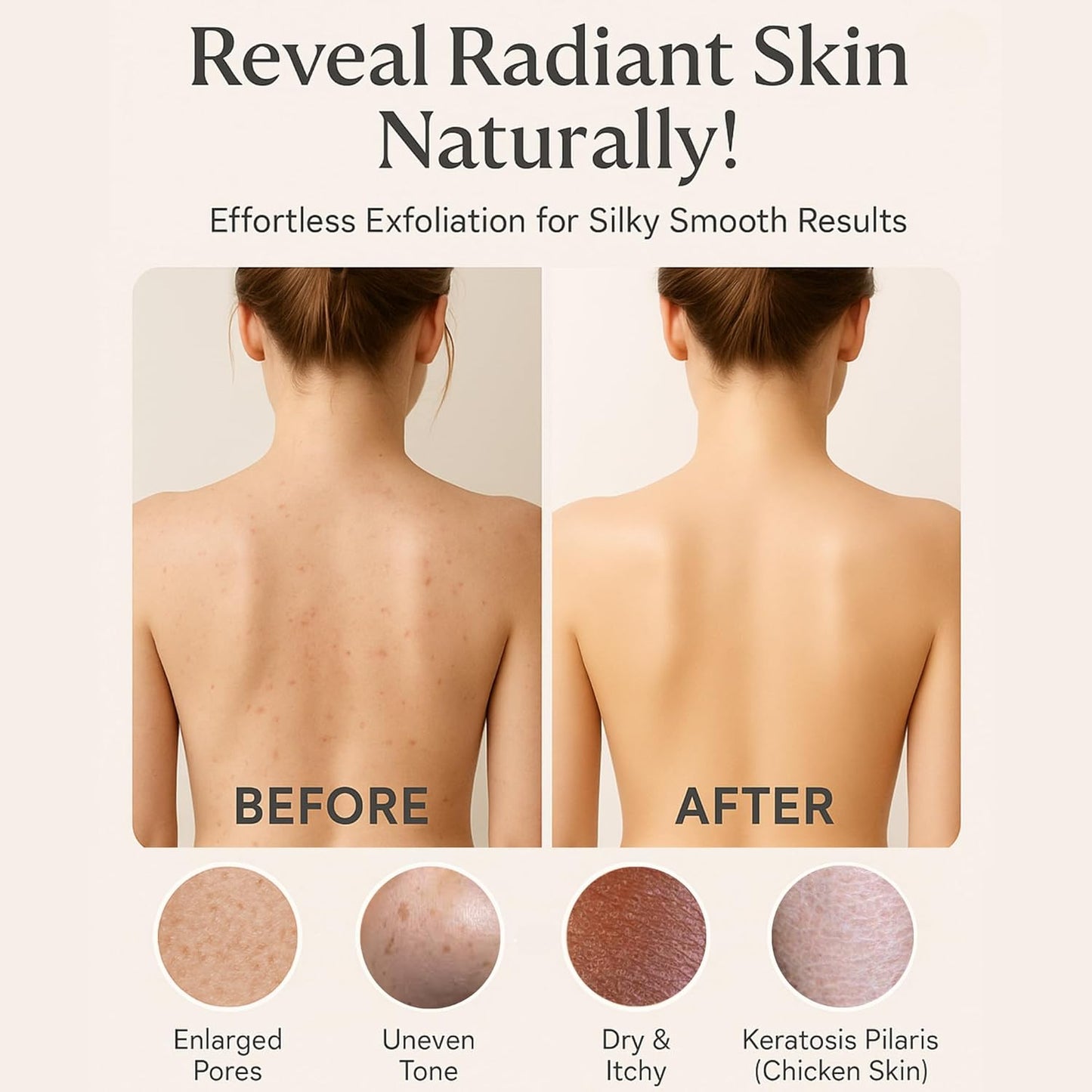 Exfoliating Glove Set (Original) – 3 Pieces Moroccan Hammam Scrub Mitts for Face, Body & Back – Deep Skin Cleansing & Dead Skin Removal – Reusable Spa Exfoliator – Assorted Colors (ORANGE)