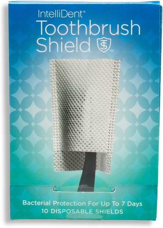 Intellident Toothbrush Shields - Pack of 10 Toothbrush Head Cover Caps - Breathable, Quick-Drying & Disposable - Perfect for Travel, Home & Office Use